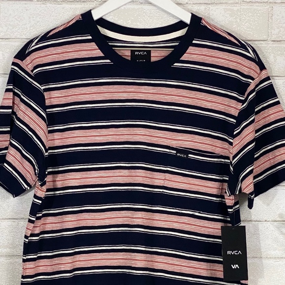 RVCA Other - RVCA | Hank Stripes SS Crew Shirt | Navy/Pink NWT